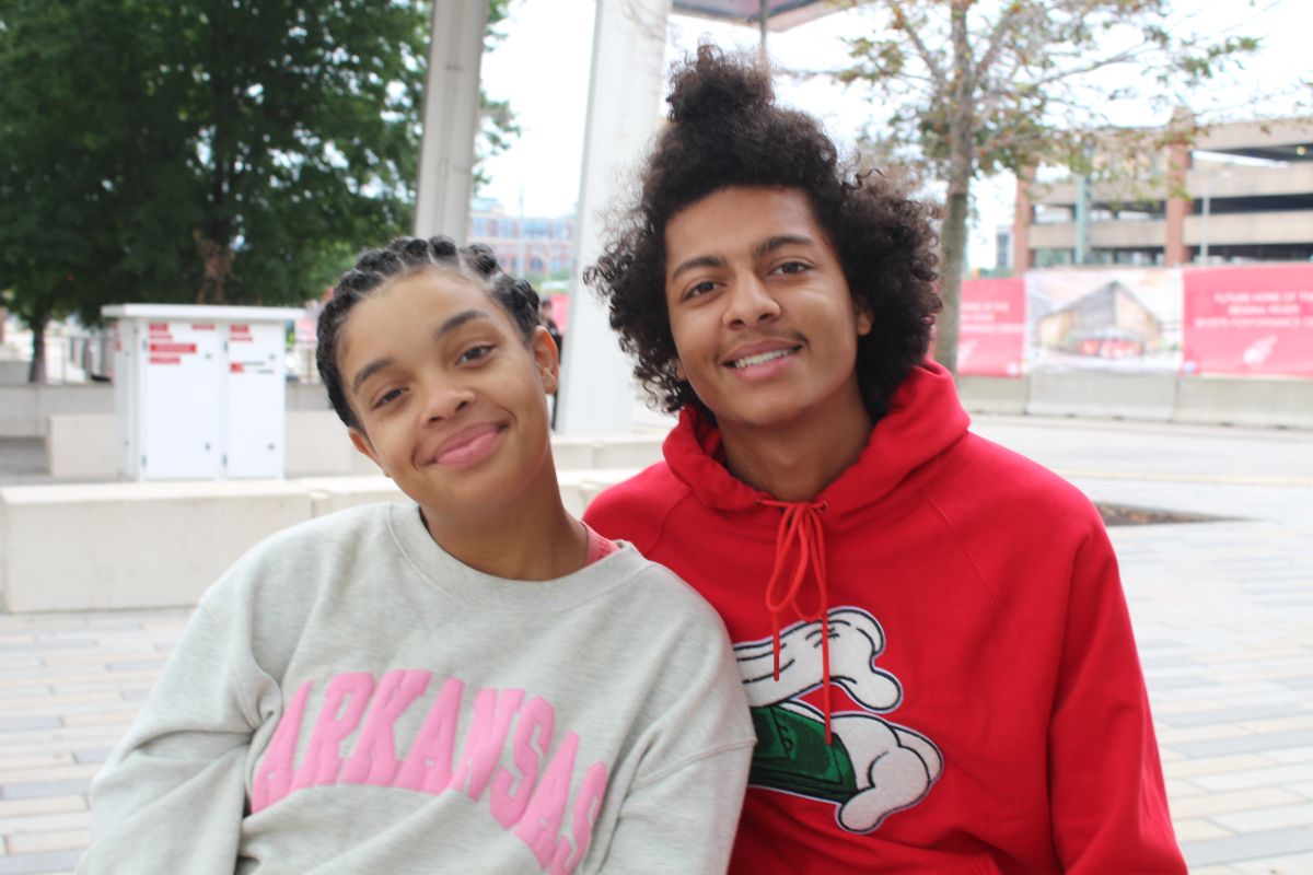 Riders (left) Aliyah Goodrich and Sean Baker. 