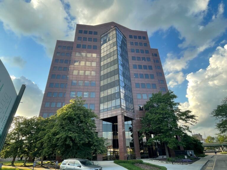 The Landmark Center building in downtown Indianapolis, which hosts the U.S. Citizenship and Immigration Service’s Indianapolis Field Office, is shown Wednesday, May 14, 2025.