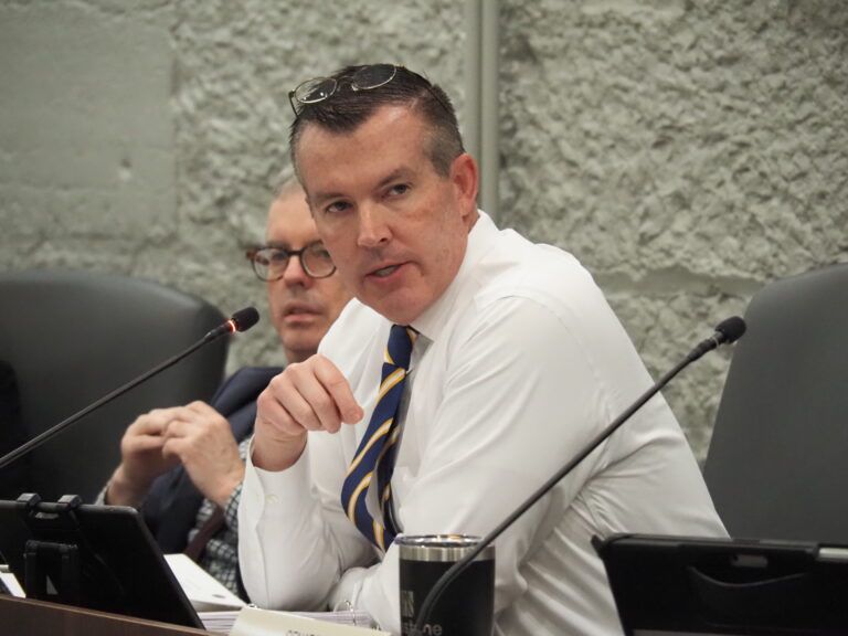 Sen. Aaron Freeman, R-Indianapolis, speaks in committee on March 11, 2025.