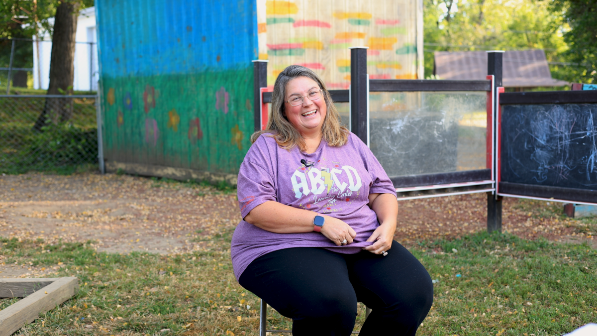 Owner Jen Palmer at The Growing Garden Learning Center on Wednesday, Oct. 4, 2025. Palmer says one reason the center stands out is because teachers know how to work with kids with differences, including disabilities like autism. (Zach Bundy/WFYI)