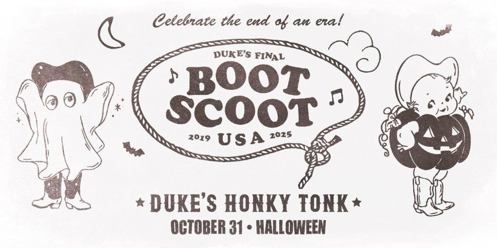 Boot Scoot USA: Halloween Hoe Down at Duke’s Indy features DJ sets from John Stamps & Knags, vintage vendors slingin’ western gear and a Halloween costume contest.