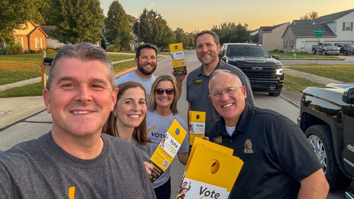 Avon Schools Superintendent Scott Wyndham, center, poses in a photo published on the Yes 4 Avon Schools Facebook page on Sunday, Oct. 5, 2025. page on Sunday, Oct. 5, 2025.
