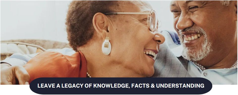 Aged black man and black woman in glasses looking at each other.