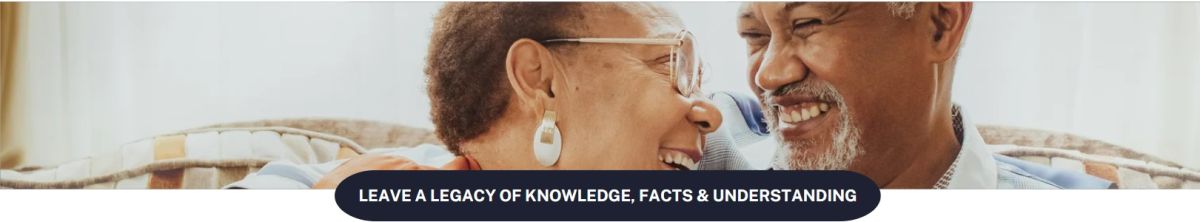 Aged black man and black woman in glasses looking at each other.