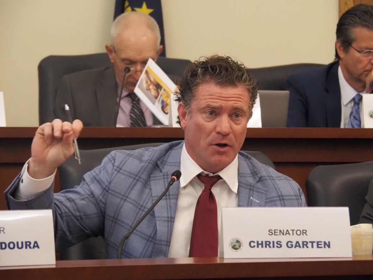 Sen. Chris Garten, R-Charlestown, speaks during a budget committee hearing on Dec. 16, 2024.