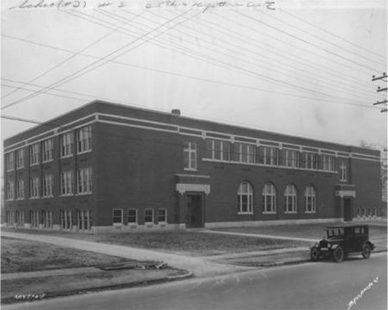 Bessie Speights taught at School 37, a segregated elementary school for Black students, for more than 30 years. The school moved to a new building during her career. This was the campus in 1927.