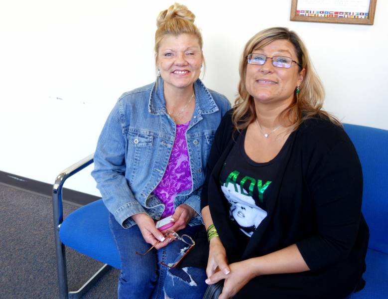 Stephanie Rollins, right, and a friend she met in recovery.