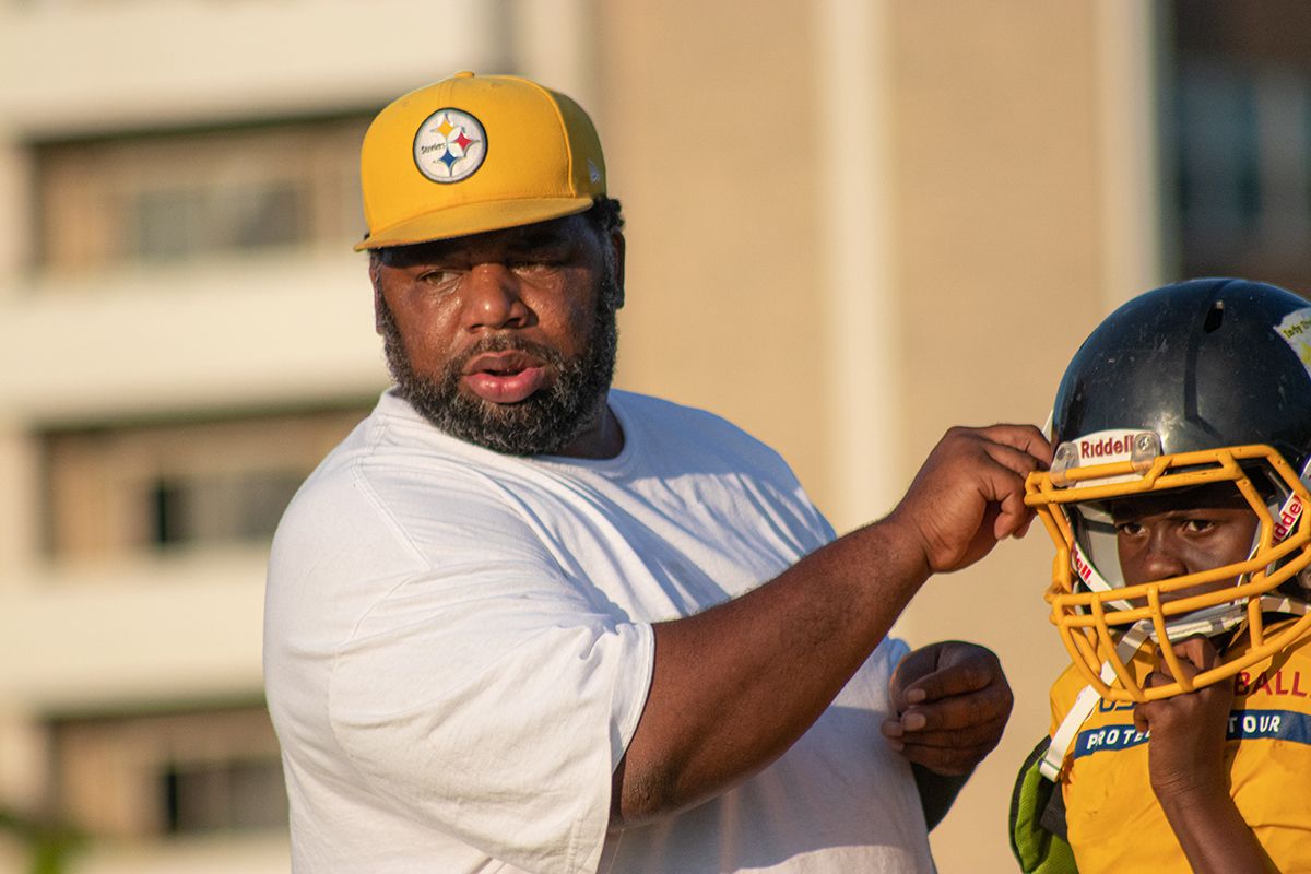 Coach Nell is like a father to many of the Indy Steelers players. He guides them through practice but also arranges for other events off the field like BBQ and pool parties.