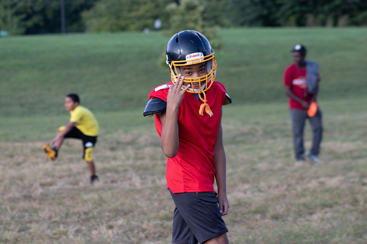 Part of the Steelers' practice usually entails a lecture by Coach Nell — not always about football but also other topics like school and friendship.