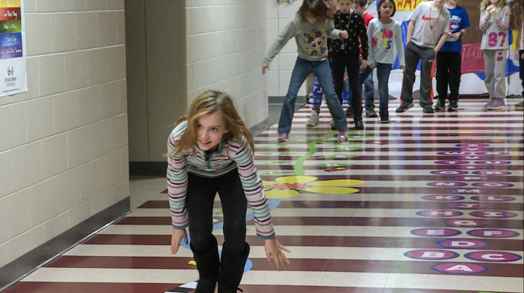 Students at Carlisle Elementary regularly visit the sensory path that was installed over the summer. - Jeanie Lindsay/IPB News