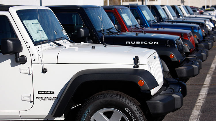 Unsold 2010 Wranglers sit at a Chrysler/Jeep dealership in Englewood, Colo., on Sunday, Nov. 1, 2009. - AP Photo/David Zalubowski