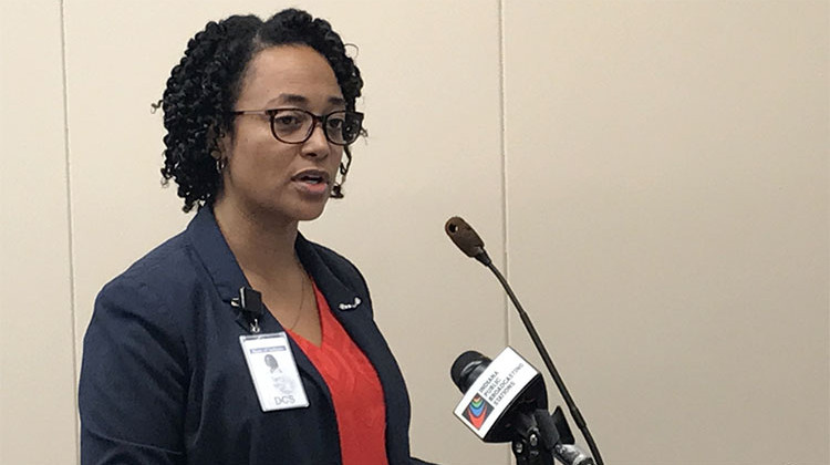 Department of Child Services Director Terry Stigdon addresses a House committee. - Brandon Smith/IPB News