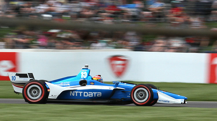 NTT Data, a subsidiary of parent company Nippon Telegraph and Telephone Corp., already sponsors a car for Chip Ganassi Racing, seen here during the 2018 IndyCar Grand Prix at the Indianapolis Motor Speedway. - Doug Jaggers/WFYI