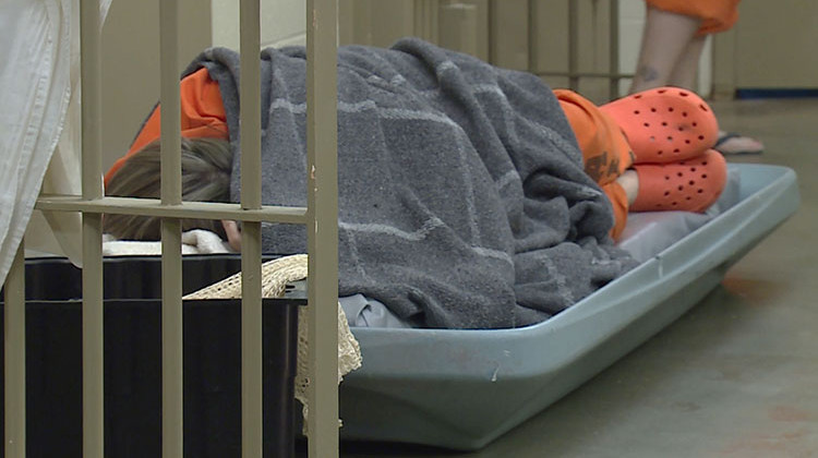 Some inmates have to sleep on plastic beds in common areas of cell blocks because there isn't enough room for them in the jail. - Steve Burns/WFIU-WTIU News