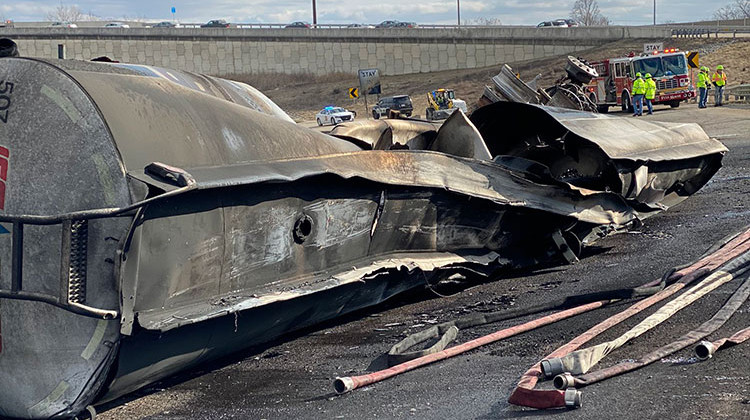 Tanker Fire Closes I-70 At I-465