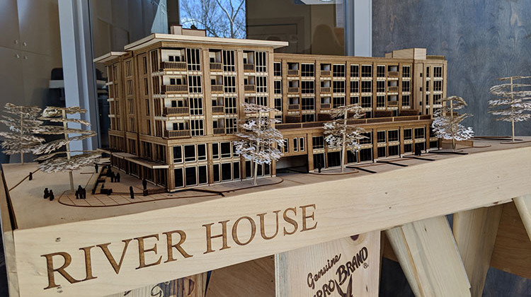 A model of River House on display during the celebration. - Drew Daudelin/WFYI