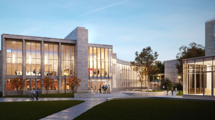 Rendering of a dining addition at the McNutt Central building.  - Rendering courtesy of Indiana University's Office of the Vice President for Capital Planning and Facilities