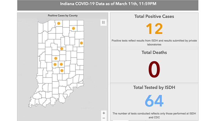 Indiana Virus Cases Up To 12; More Universities Take Steps