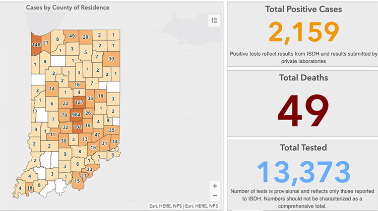 The Indiana Indiana State Department of Health's COVID-19 online dashboard. - Indiana State Department of Health