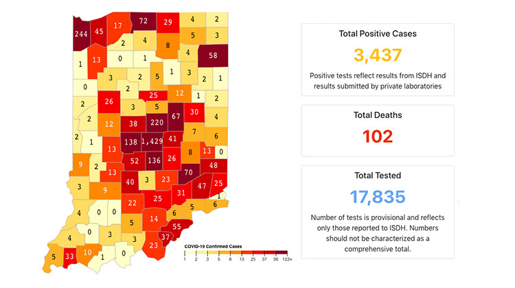 With 24 More Deaths, Indiana Coronavirus Death Toll Tops 100