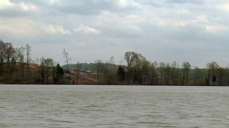 Logging activity at the Huff property is visible from the water.  - Barbara Brosher, WFIU/WTIU News