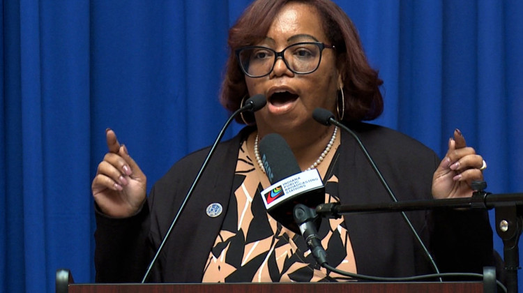 Denise Abdul-Rahman, Indiana NAACP state environmental climate justice chair, speaks at the group's annual legislative day. - Justin Hicks/IPB News