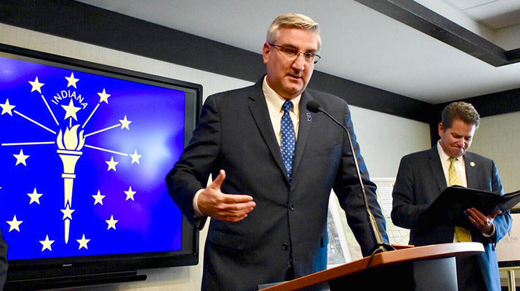 Gov. Eric Holcomb signed a bill into law approving a carbon dioxide underground storage pilot project as well as a statewide study of carbon capture. - Justin Hicks/IPB News