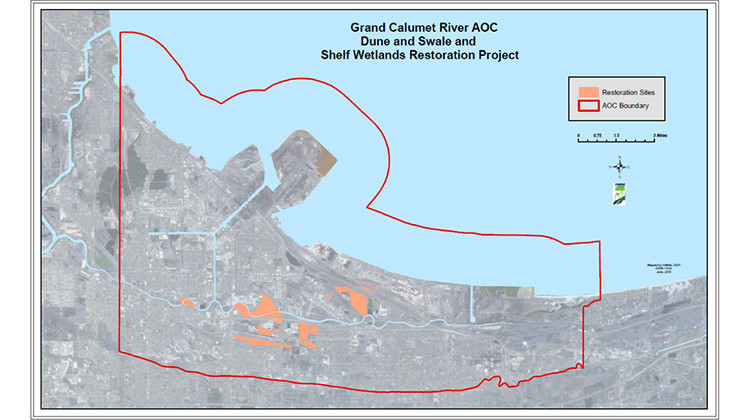 Lake George Canal is part of the Grand Calumet River Area of Concern , which has been identified by the U.S. and Canada as a Great Lakes basin toxic hotspot. - U.S. Environmental Protection Agency