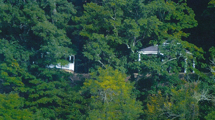 An exhibit from court documents shows at least two structures on the Huff property in 2018. - Monroe Co. court documents