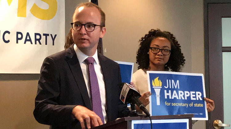 Democratic Secretary of State candidate Jim Harper says Hoosiers should be concerned about election security this year.  - Brandon Smith/IPB News