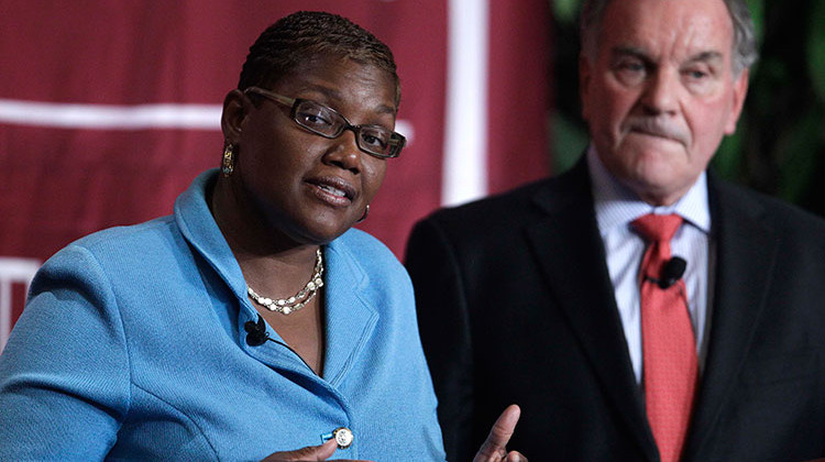 Gary Mayor Karen Freeman-Wilson has been selected as the new president of the Chicago Urban League. She will start in January when she leaves office. - AP Photo/M. Spencer Green