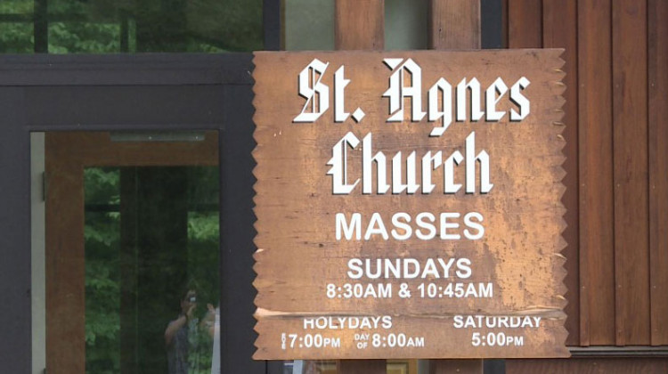 St. Agnes Catholic Church in Nashville is one of several churches in a string of vandalism that occurred last summer.  - WFIU-WTIU News