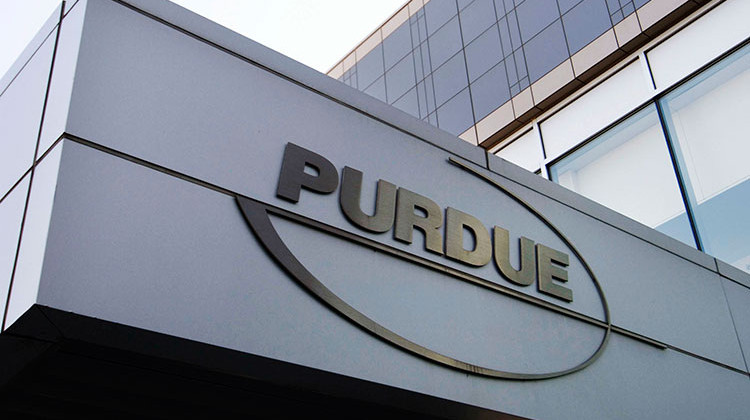 FILE - This May 8, 2007, file photo shows the Purdue Pharma logo at its offices in Stamford, Connecticut. - AP Photo/Douglas Healey, File