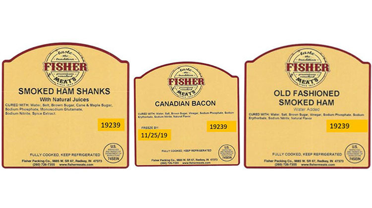 Fisher Packing Company  is recalling 744 pounds of ready-to-eat pork products which may be contaminated with Listeria monocytogenes. - USDA