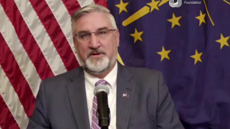 Gov. Eric Holcomb speaks at a virtual U.S. Chamber of Commerce event Tuesday. - Screenshot U.S. Chamber of Commerce website