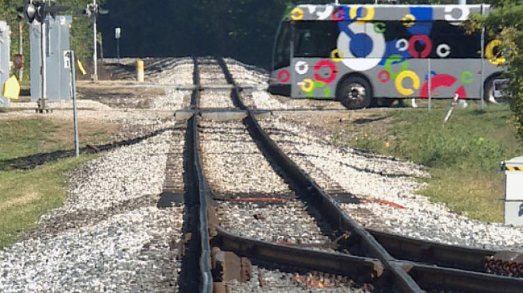 The city is looking at enhancing the safety guidelines of four downtown crossings in order to eliminate the train horn requirement. - Joe Hren/WFIU-WTIU