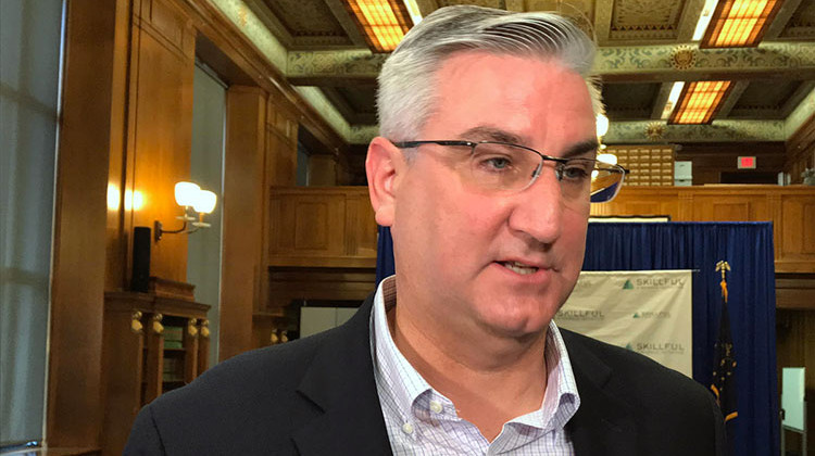 Gov. Eric Holcomb says he won’t comment on allegations of intimidation and adultery leveled at House Speaker Brian Bosma (R-Indianapolis). - Brandon Smith/IPB News