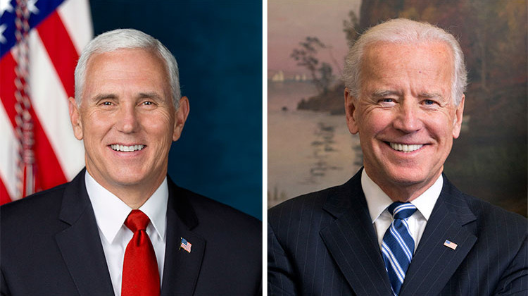 Vice President Mike Pence and former Vice President Joe Biden will each be in Indiana campaign for their party's candidate for U.S. Senate. - Photos courtesy of the White House