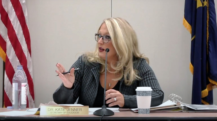 Indiana Secretary of Education Katie Jenner said the IDOE will emphasize work-based learning as part of changes to high school curriculums across the state. - Screenshot of Indiana Department of Education livestream
