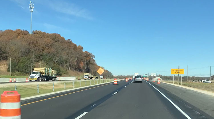 INDOT says temporary lane restrictions will likely continue over the next several weeks along I-69 between Martinsville and Bloomington. - Lindsey Wright, WFIU/WTIU News