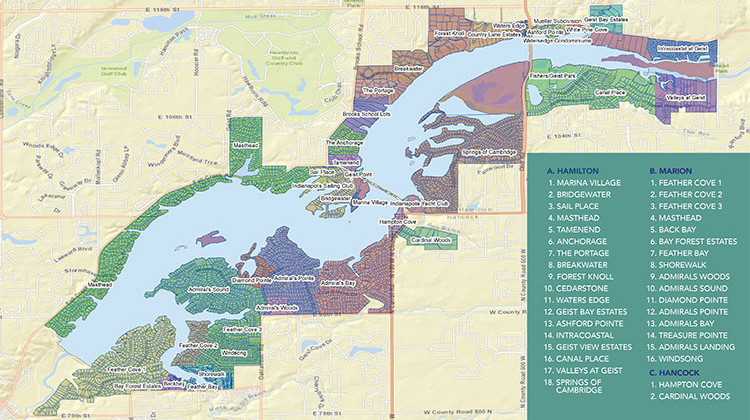 A map of Geist Reservoir and surrounding neighborhoods. - Courtesy Geist Lake Coalition