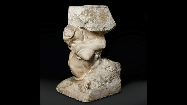 This undated photo provided by Sotheby's shows a Rodin sculpture named La Cariatide Tombée Portant Sa Pierre, or The Fallen Caryatid Carrying Her Stone, that The Ruthmere Museum in Elkhart, Ind., had owned for more than 40 years ago that recently sold at auction for $7.55 million.  - Courtesy Sotheby’s via AP