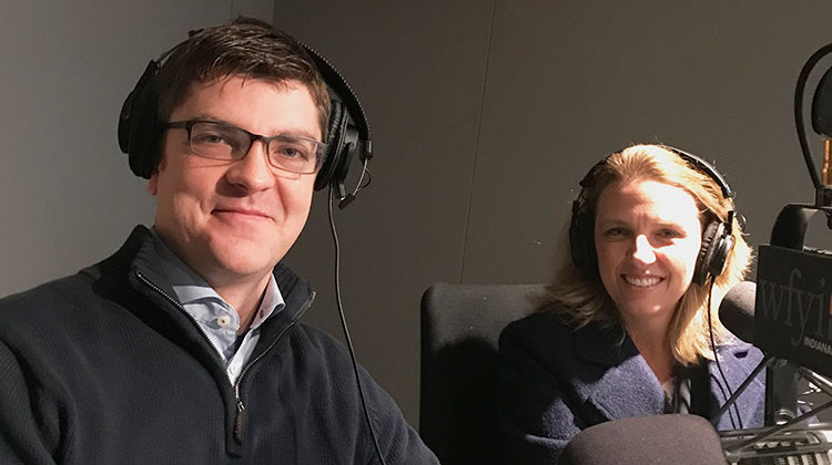 Jeremiah White  and Elizabeth Head with the International School of Indiana - Taylor Bennett/WFYI