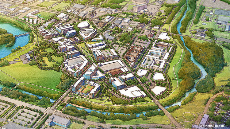 A rendering of the master plan for the 16 Tech development. - Courtesy 16 Tech/Depiction, LLC