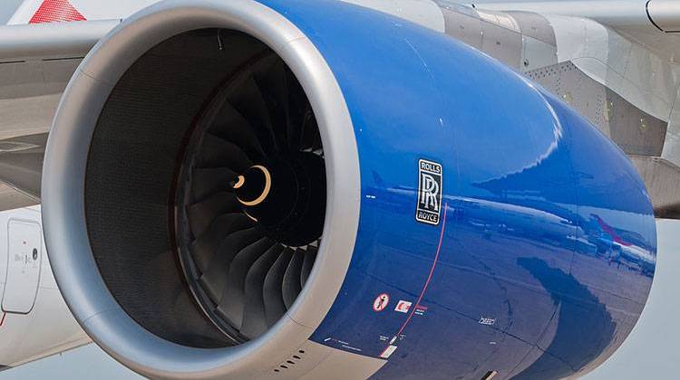 A Rolls-Royce Trent 970 engine of an British Airways Airbus A380-841 at the 2013 International Paris Air Show. - Julian Herzog/CC-BY-4.0