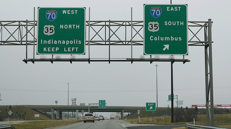 Signs for Interstate 70 in Richmond, Indiana. - formulaone/CC-BY-SA-2.0
