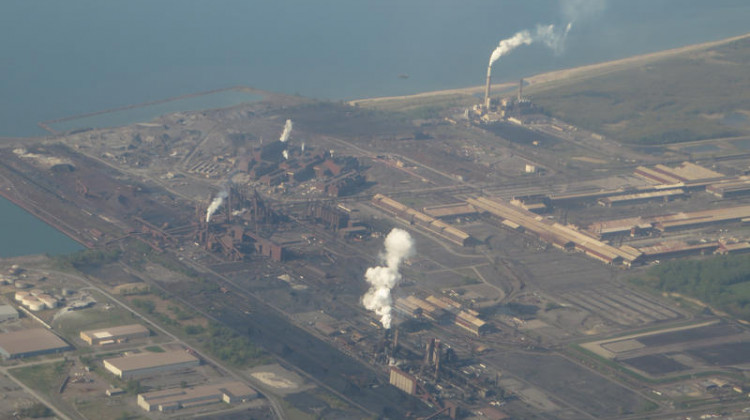 An aerial view of the ArcelorMittal Burns Harbor facility in 2014. - Ken Lund/Flickr