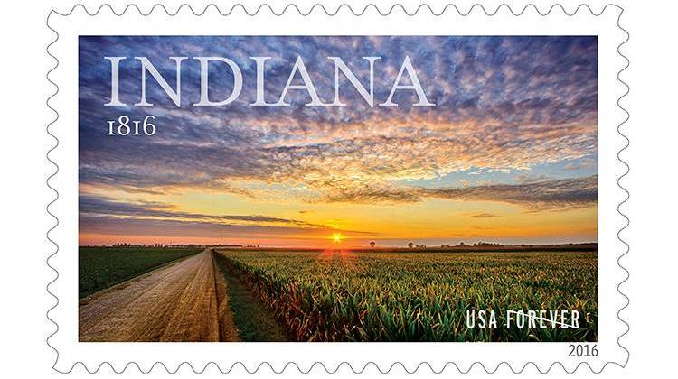 Michael Matti took the photograph of the Indiana sunset used on the stamp. - USPS