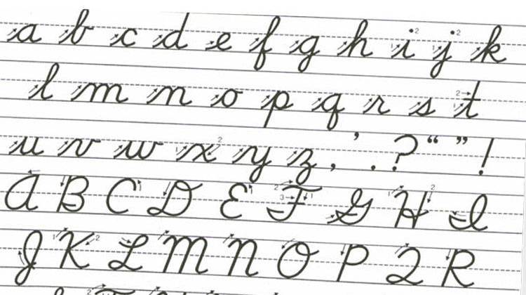 Indiana education officials made cursive lessons optional in 2011. - stock photo