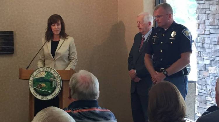 FSSA Secretary Jennifer Walthall announces changes to opioid treatment programs. - Jill Sheridan/IPB